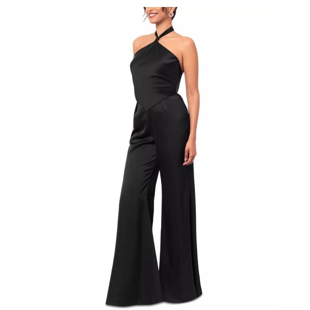 NWT Aqua Black Halter Jumpsuit